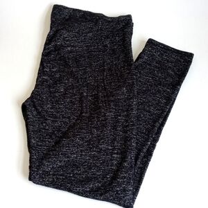 Warm Essentials By CuddlDuds Black Gray Marled Soft Lounge Pants L